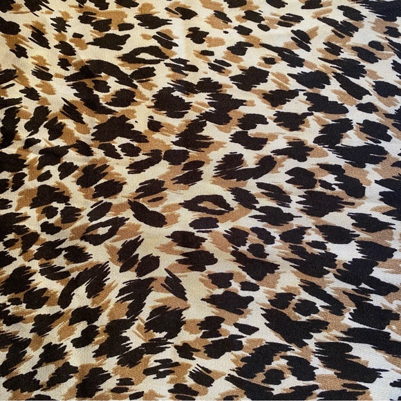 Leopard Oblong Scarf Wrap Black, Taupe, Cream - Picture 3 of 4